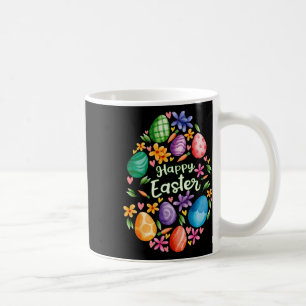 Happy Ostertag Niedliche farbenfrohe Eierjagd Frau Kaffeetasse