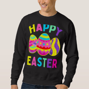 Happy Ostertag Niedliche farbenfrohe Eierjagd Frau Sweatshirt