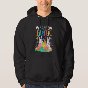 Happy Ostertag Niedlicher Bunny mit Eiern Osterhas Hoodie