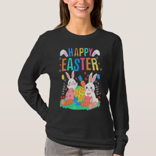 Happy Ostertag Niedlicher Bunny mit Eiern Osterhas T-Shirt
