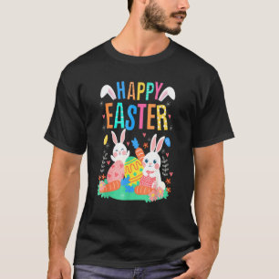 Happy Ostertag Niedlicher Bunny mit Eiern Osterhas T-Shirt
