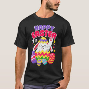 Happy Ostertag Niedlicher Bunny mit Eiern Osterhas T-Shirt