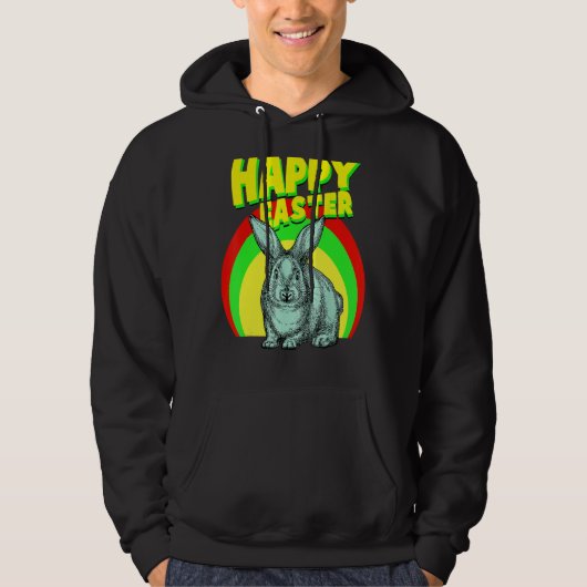 Happy Ostertag Niedlicher Osterhase Grafik Hoodie (Vorderseite)
