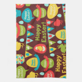 Happy Ostertag - Pattern Bunny und Eier Ostern Geschirrtuch (Vertikal)