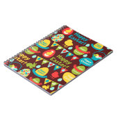 Happy Ostertag - Pattern Bunny und Eier Ostern Notizblock (Linke Seite)