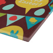 Happy Ostertag - Pattern Bunny und Eier Ostern Schneidebrett (Ecke)
