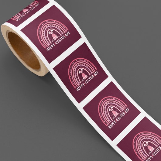 Happy Ostertag Rainbow niedliches Sonnendesign Quadratischer Aufkleber