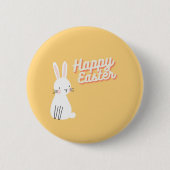 Happy Ostertext mit sonniger Orange Button (Vorderseite)