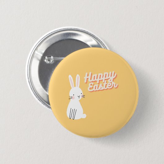 Happy Ostertext mit sonniger Orange Button (Vorne & Hinten)