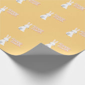 Happy Ostertext mit sonniger Orange Geschenkpapier (Ecke)