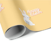 Happy Ostertext mit sonniger Orange Geschenkpapier (Rolleneckpunkt)