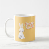 Happy Ostertext mit sonniger Orange Kaffeetasse (Links)