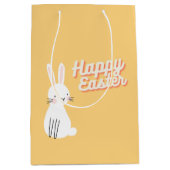 Happy Ostertext mit sonniger Orange Mittlere Geschenktüte (Vorderseite)