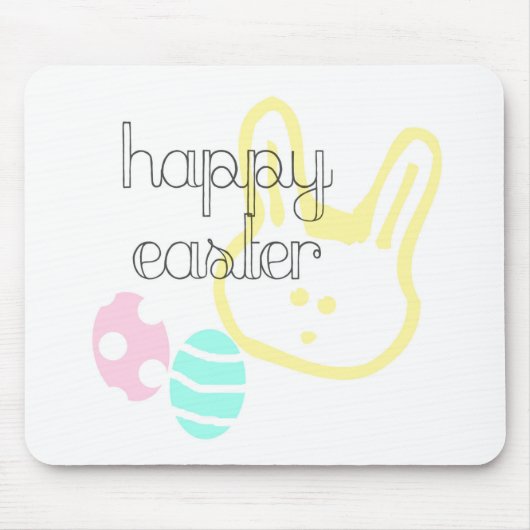 Happy Osterurlaub Pastelleier Hase Mousepad (Vorne)