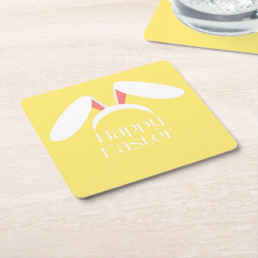Happy Osterweiße, sonnige Ohren Rechteckiger Pappuntersetzer (angewinkelt)