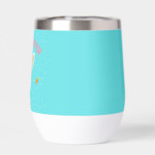 Happy Osterweißer Hase auf blau (Rückseite)