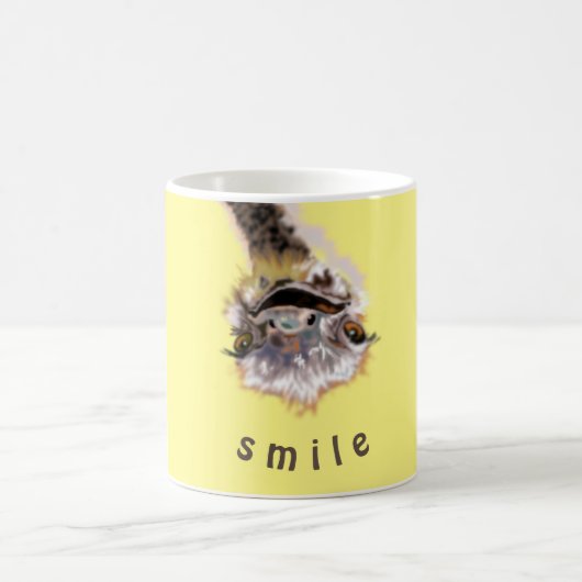 Happy Ostrich Funny Mug Smile - Benutzerdefinierte Kaffeetasse (Mittel)