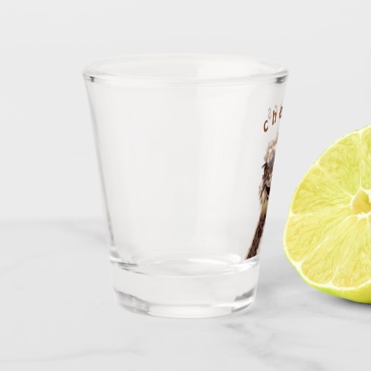 Happy Ostrich Funny Shot Glass - Chef Schnapsglas (Links)