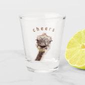 Happy Ostrich Funny Shot Glass - Chef Schnapsglas (Vorderseite)