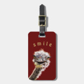 Happy Ostrich Gepäckanhänger (Vorderseite vertikal)