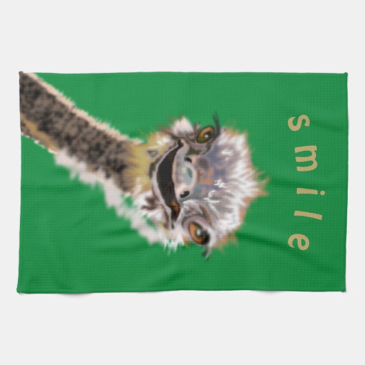 Happy Ostrich Geschirrtuch (Horizontal)