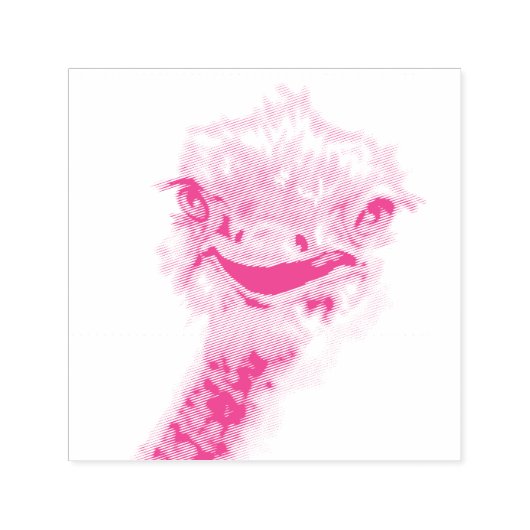 Happy Ostrich - Lächeln - Funny Permastempel (Design)
