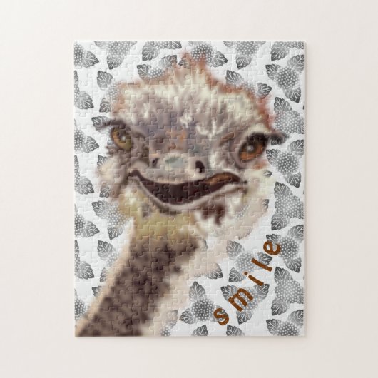 Happy Ostrich - Lächeln - Puzzle (Vertikal)