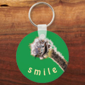 Happy Ostrich - Lächeln - Wählen Sie Ihre Farben Schlüsselanhänger (Vorderseite)