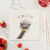 Happy Ostrich Napkins - Fun Painting - Dein Text Serviette (Beispiel)