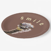 Happy Ostrich Paper Teller lächeln - Ihr Farbtext (Schrägansicht)