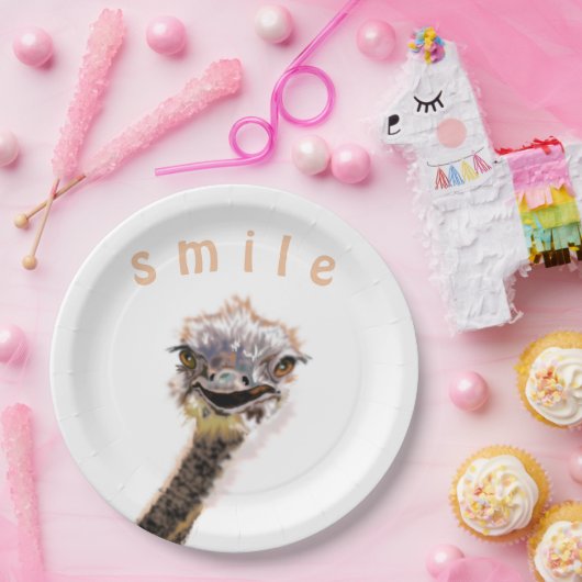 Happy Ostrich Pappteller (Party)