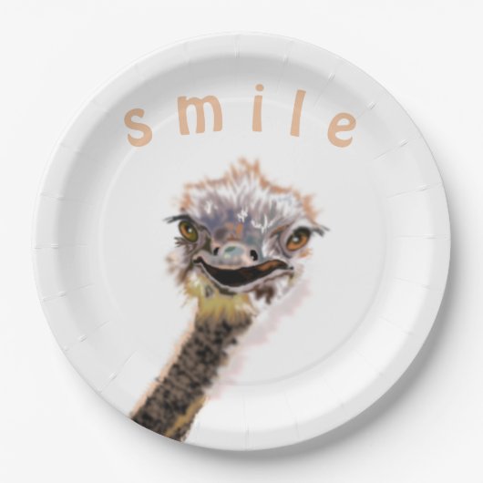 Happy Ostrich Pappteller (Vorderseite)