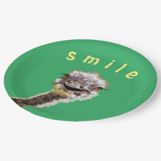 Happy Ostrich - Pappteller (Schrägansicht)