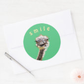 Happy Ostrich Runder Aufkleber (Umschlag)