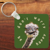 Happy Ostrich Schlüsselanhänger - Mach dir keine S (Vorderseite)