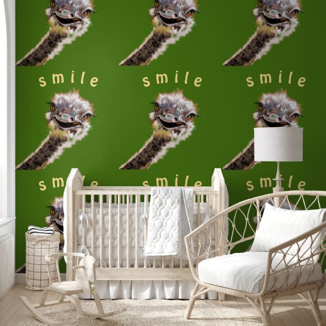 Happy Ostrich Smile Text Funny Tapete (Kinder)