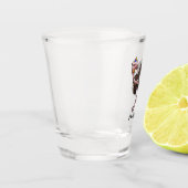 Happy Ostrich tanzen in Party Hat Cartoon Schnapsglas (Links)