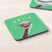 Happy Ostrich Untersetzer - Custom Colors / Text (Linke Seite)