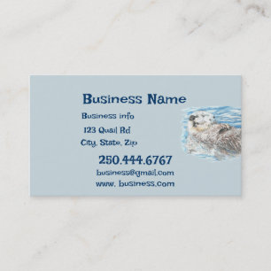 Happy Otter Animal Business Logo Visitenkarte