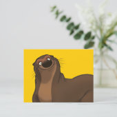 Happy Otter Postcard Postkarte (Stehend Vorderseite)