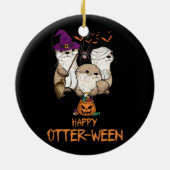 Happy Otter Ween Witch Lazy Halloween Kostüm Anim Keramik Ornament (Hinten)