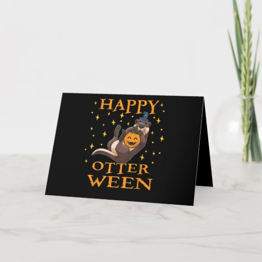 Happy Otterween Niedlich Sea Otter Halloween Kostü Karte (Vorderseite)