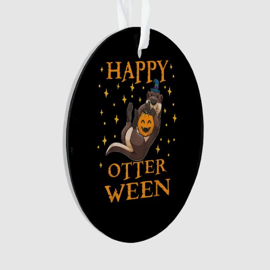 Happy Otterween Niedlich Sea Otter Halloween Kostü Ornament (Vorderseite)