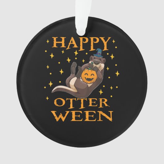 Happy Otterween Niedlich Sea Otter Halloween Kostü Ornament (Vorderseite)