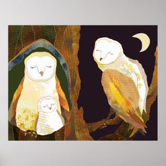 Happy Owl Family Poster (Vorne)