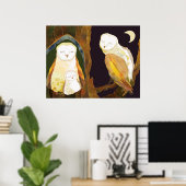 Happy Owl Family Poster (Heimbüro)