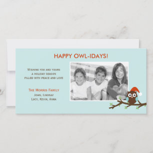 Happy Owl-idays! Fotokarte für den Urlaub Feiertagskarte