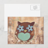 Happy Owl Postcard Postkarte (Vorne/Hinten)