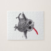 Happy Owl with Red Feather Puzzle (Horizontal)