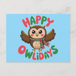 Happy Owlidays Feiertagspostkarte